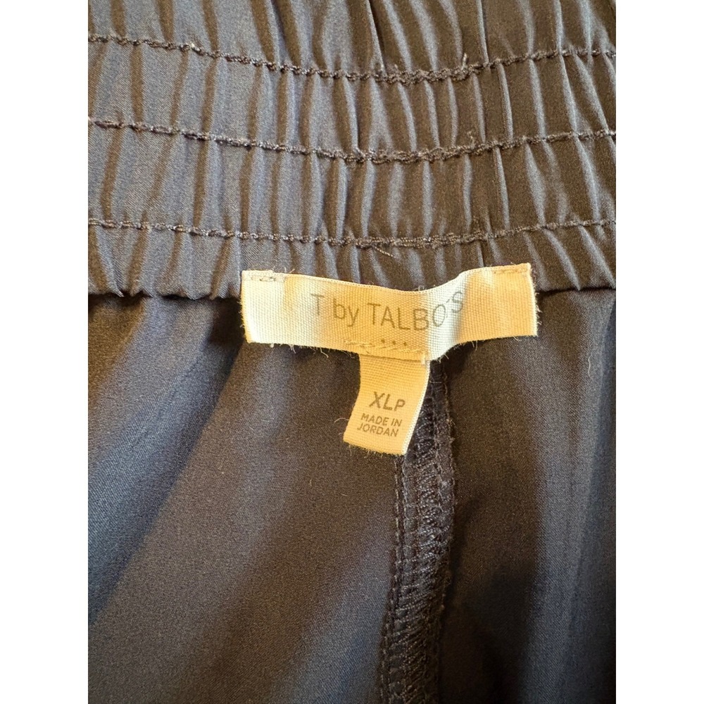 T by Talbots Crop Pants Womens XLP Navy Blue Tie Hem Elastic Waist Capris Active - Picture 3 of 10